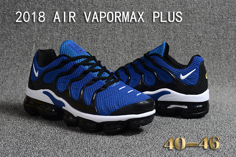 Men Nike 2018 Air VaporMax Plus Blue Black Shoes